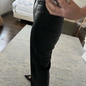 Sleek faux Black Leather Pants, boot cut